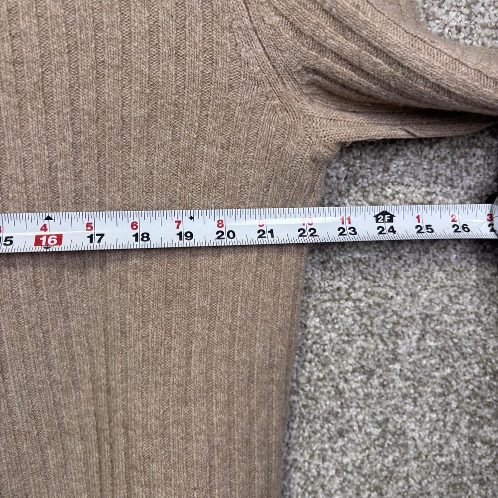 Suitsupply Sweater Mens Large Beige Wool Alpaca Ribbed Turtleneck Knit Pullover - Picture 3 of 6